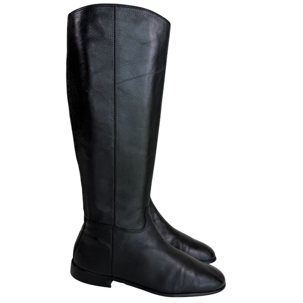 Corso Como Black Leather Knee High Riding Boots Women's Size 8 M